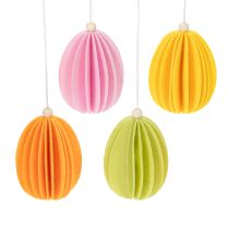 Article Décorations de Pâques suspendues en forme d'œufs, pour une décoration festive dans le salon et le jardin, 8 cm, lot de 8.