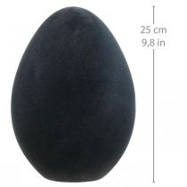 Article Oeuf de Pâques en plastique décoration oeuf noir floqué 25cm