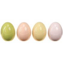 Article Oeufs de Pâques oeufs en céramique pastel brillant assortis 6×8cm 4 pcs