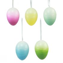 Article Décoration d'oeufs de Pâques oeufs en plastique suspendus couleur de Pâques 8×12cm 10 pcs