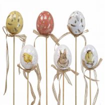 Oeufs de Pâques bouchon fleur en plastique Décoration de Pâques H6cm 6pcs