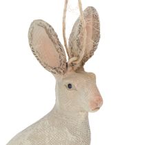 Article Figurine lapin de Pâques à suspendre décoration de Pâques polyrésine H9,5cm 4pcs