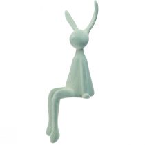 Article Lapin de Pâques à poser sur une étagère, lapin assis, floqué, gris-vert, 56 cm