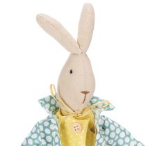 Article Lapin de Pâques en tissu, lapin habillé, décoration de Pâques, jeune lapin H46cm