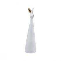 Article Lapin de Pâques en or blanc Lapin de décoration de Pâques Ø7cm H27,5cm