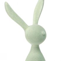 Article Décoration de Pâques Lapins assis, floqués, verts/marrons, 36 cm, lot de 3