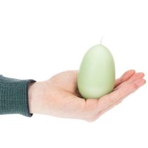 Article Bougies de Pâques en forme d'œuf, vertes, 9 cm, 20 cm de hauteur, lot de 6