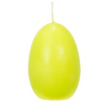 Article Bougies de Pâques en forme d'œuf, vert citron, 9 cm, 20 cm de hauteur, lot de 6