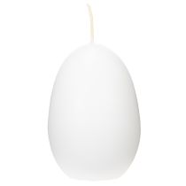 Article Bougies en forme d'œuf de Pâques, bougies spéciales pour Pâques, blanches, 9 cm, lot de 6