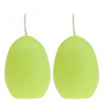 Bougies de Pâques en forme d&#39;oeuf, bougies oeuf Pâques lime Ø4.5cm H6cm 6pcs