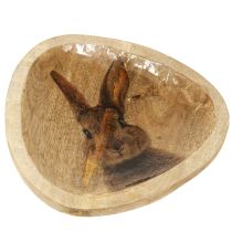 Article Assiette de Pâques Assiette décorative en bois Lapin 25×26cm