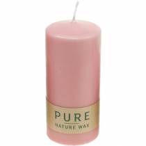 Article Bougie pilier PURE 130/60 bougie décorative cire naturelle rose