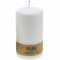 Bougie pilier PURE 130/70 Bougie en cire naturelle décorée de bougie en cire de colza