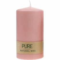 Article Bougie pilier PURE 130/70 bougie décorative rose cire naturelle durable