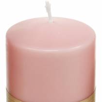 Bougie pilier PURE 90/60 bougie décorative rose décoration bougie cire naturelle durable