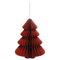 Article Sapin de Noël en papier Bordeaux Pendentif Noël H20cm
