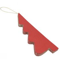 Article Décoration sapin suspendu en papier bordeaux 20 cm
