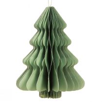 Article Sapin de Noël en papier menthe argenté pailleté H20cm 5 pcs