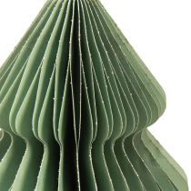 Article Sapin de Noël en papier menthe argenté pailleté H20cm 5 pcs