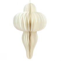 Article Décorations de Noël en papier ornement blanc argenté H40cm 2pcs