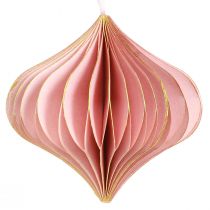 Article Décorations de Noël en papier oignon rose abricot Ø8cm 4 pcs