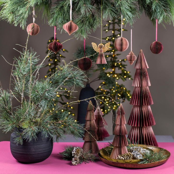 Article Sapin de Noël en papier Sapin de Noël en papier Bordeaux H60cm