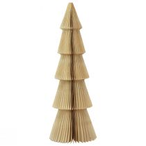 Article Sapin de Noël en Papier Sapin Petit Crème Doré H30cm