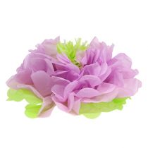 Fleur en papier Ø28cm à suspendre vert-violet