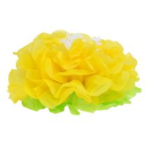 Fleur en papier Ø28cm à suspendre vert-jaune