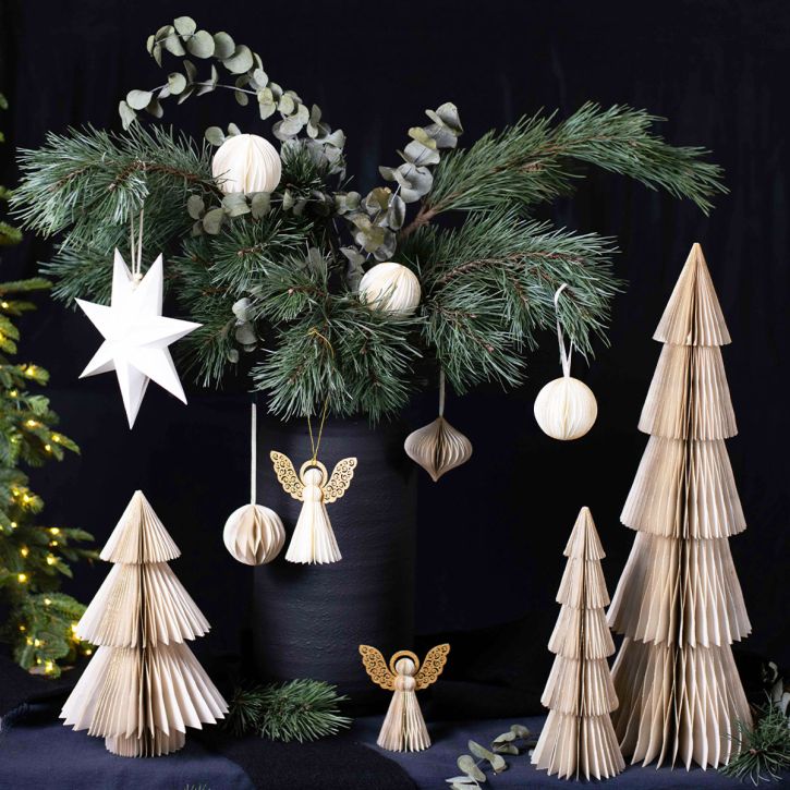 Article Ange en papier décoration ange de Noël papier blanc H12cm 4 pcs