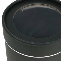 Article Boîte à fleurs ronde carton noir, argent Ø10/12cm lot de 2