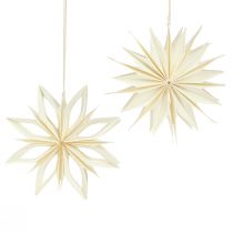 Article Décorations d&#39;arbre étoiles en papier étoiles or blanc Ø15cm 6 pcs