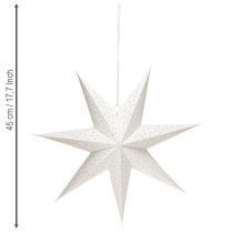 Article Étoiles en papier pour guirlandes lumineuses de Noël, blanches, 45 cm, lot de 3