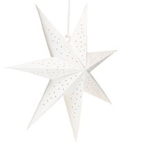 Article Étoiles décoratives en papier blanc 45 cm avec perforations pour éclairage