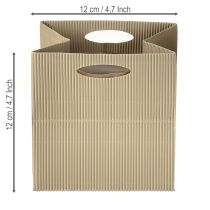 Article Sac en papier 12cm marron crème beige sac cadeau 6 pièces