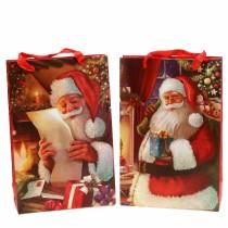 Sacs cadeaux motif de Noël Père Noël rouge 20cm × 30cm × 8cm lot de 2 pièces
