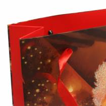Sacs cadeaux motif de Noël Père Noël rouge 20cm × 30cm × 8cm lot de 2 pièces