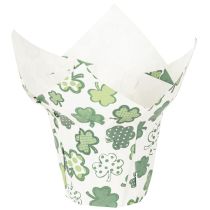 Article Pot de fleurs en papier à motif de trèfle, décoration de Nouvel An, 12 cm, lot de 12
