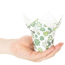 Article Pot de fleurs en papier à motif de trèfle, décoration de Nouvel An, 12 cm, lot de 12