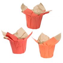 Pot en papier cache-pot orange/rouge Ø 10 cm 12 p.