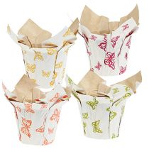 Pot en papier Ø12cm H9cm avec motif 8pcs