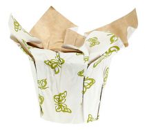 Pot en papier Ø12cm H9cm avec motif 8pcs