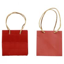 Sacs en papier rouge avec poignée sacs cadeaux 10,5×10,5cm 8pcs