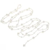 Article Collier de perles ruban de perles guirlande de perles blanc clair 270cm