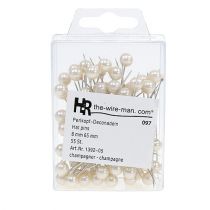 Article Epingles tête perle champagne Ø8mm L65mm 55 pcs