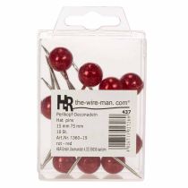 Article Epingles Tête Perle Rouge Ø15mm 75mm