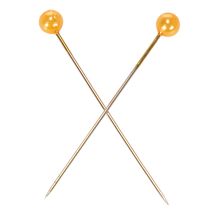 Article Épingles à tête de perle orange pour fournitures de fleuriste, Ø 4 mm, 40 mm, 150 pièces