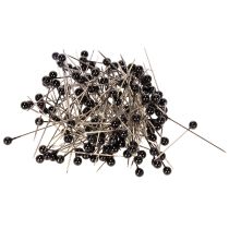 Article Épingles à fleurs à tête de perle noire, Ø 4 mm, 40 mm, 150 pièces