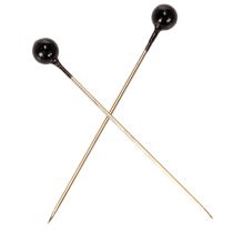 Article Épingles à fleurs à tête de perle noire, Ø 4 mm, 40 mm, 150 pièces