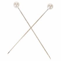 Article Épingles à tête de nacre Ø6 mm 65 mm blanches